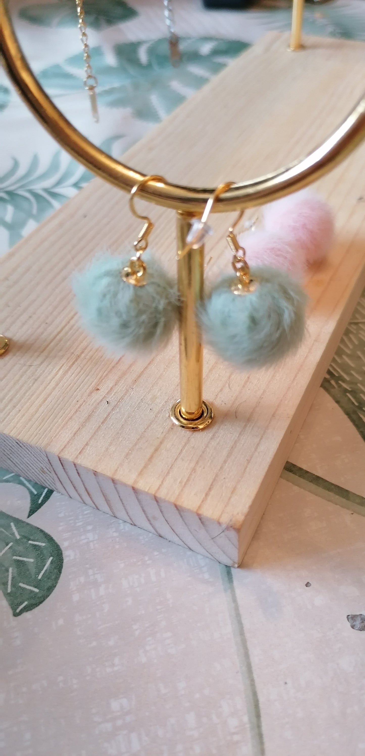 Boucles d'oreilles pompom